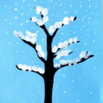 Winter Tree Finger Painting